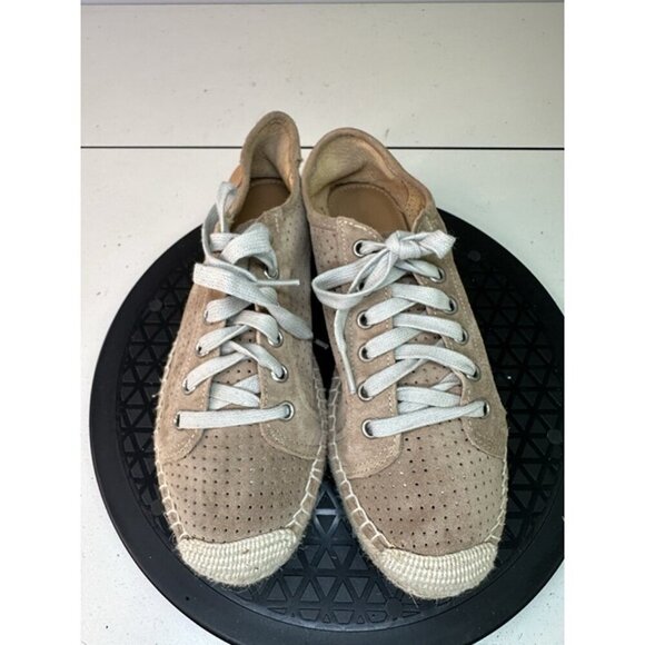 Matt Bernson Women's Suede Brown Perforated Lace Sneakers Sz 6 - Picture 2 of 11